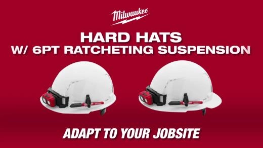 Milwaukee Hard Hats with 6 Point Ratcheting Suspension