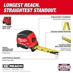 16ft Wide Blade Magnetic Tape Measure