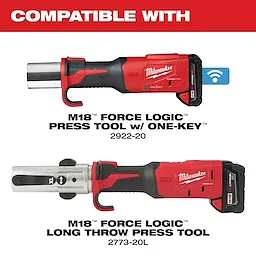 Image of the Milwaukee M18 Force Logic Press Tool w/ONE-KEY and M18 Force Logic Long Throw Press Tool with the text "Compatible With"