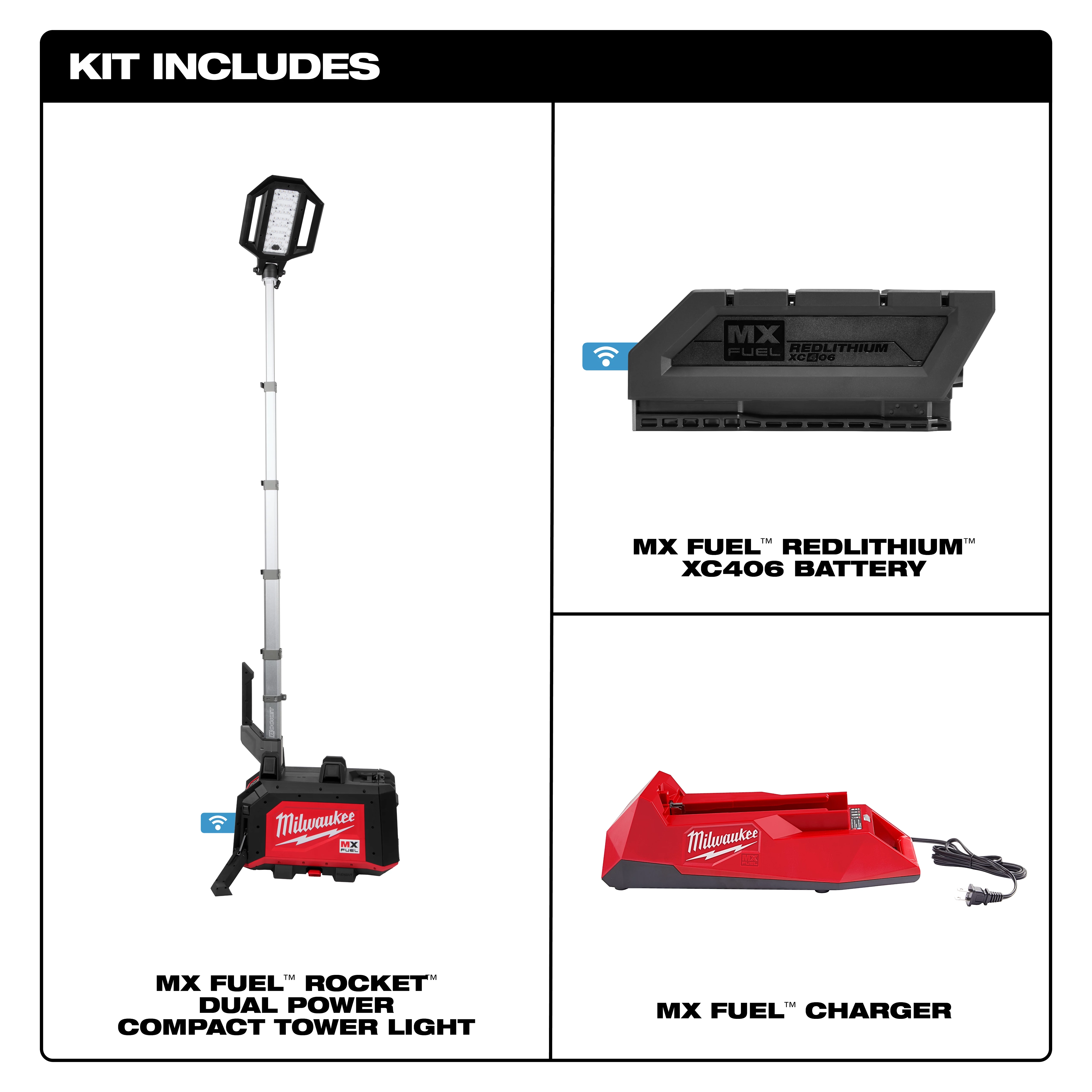 MX FUEL™ ROCKET™ Dual Power Compact Tower Light