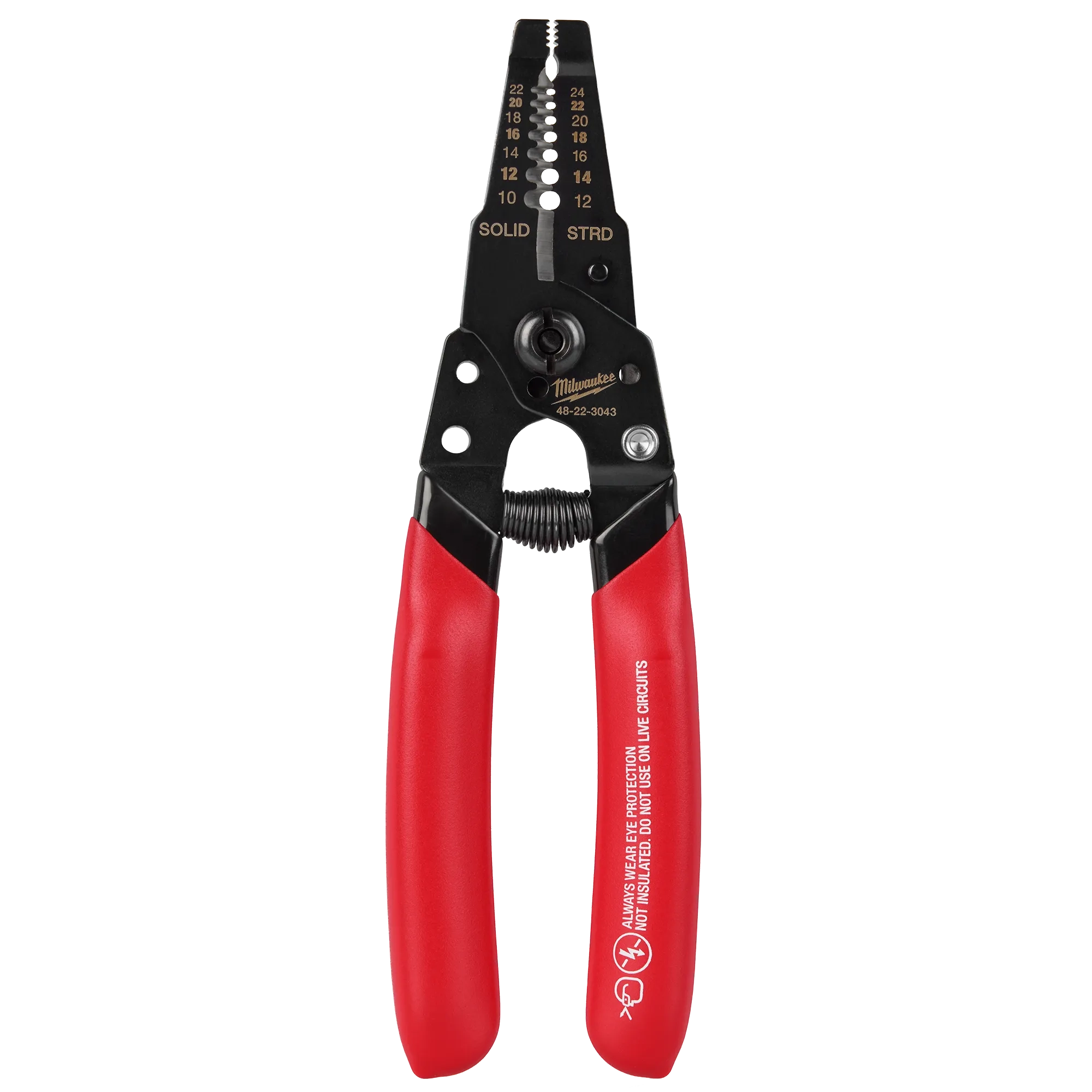 Back view of the 10-24 AWG Compact Dipped Grip Wire Stripper & Cutter