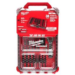 SAE Tap & Die PACKOUT™ Set w/ Hex-LOK™ 2-in-1 Handle - 38PC in its packaging