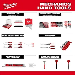 Image of the Milwaukee mechanics hand tools breadth of line