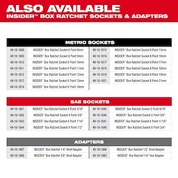 INSIDER Box Ratchet Sockets & Adapters