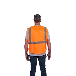 48-73-5125, 48-73-5126, 48-73-5127, 48-73-5128 - Class 2 Breakaway High Visibility Orange Mesh Safety Vest - L/XL