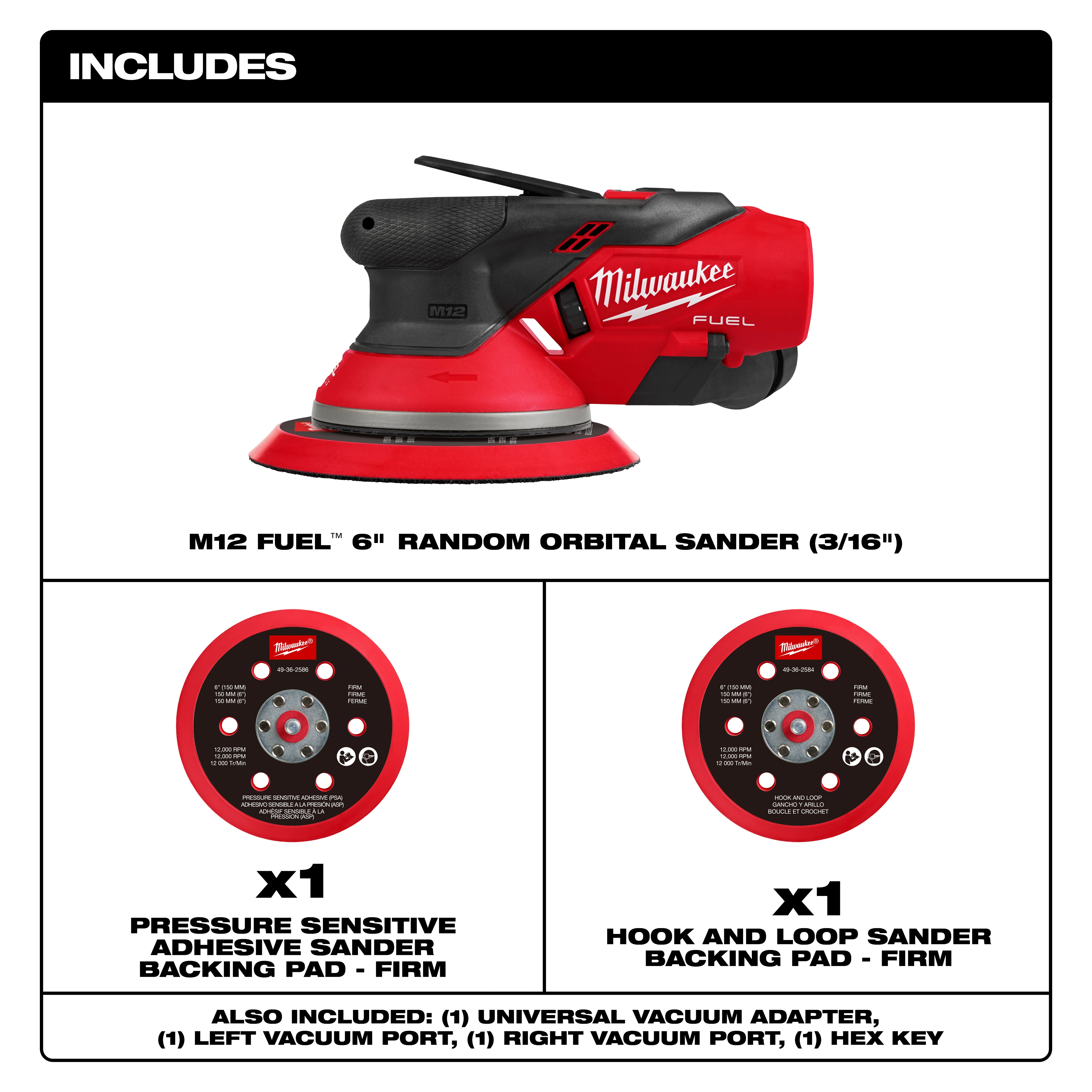 M12 FUEL™ 6" Random Orbital Sander Kit (3/16")