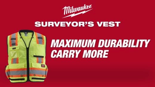 Milwaukee Class 2 Surveyors High Visibility Yellow Safety Vest