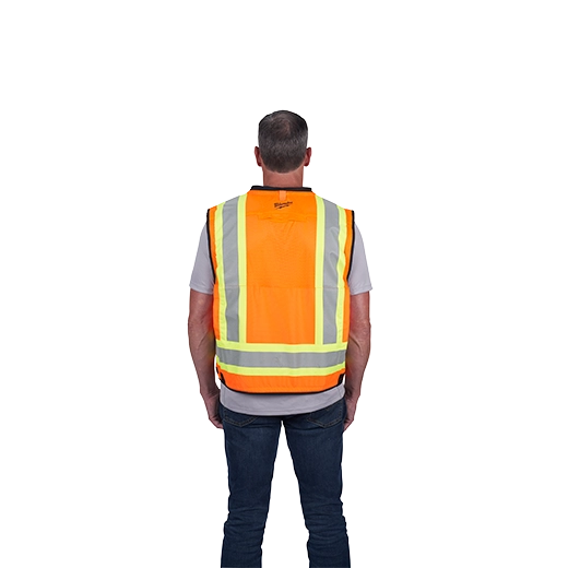 48-73-5165, 48-73-5166, 48-73-5167, 48-73-5168 - Class 2 Surveyor's High Visibility Orange Safety Vest - L/XL