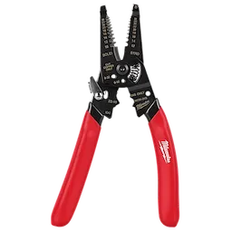 The 10-28 AWG Multi-Purpose Dipped Grip Wire Stripper & Cutter with Reinforced Head with the head open