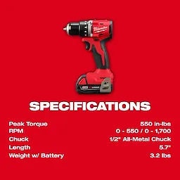 M18 Compact Brushless 1/2" Drill/Driver specifications