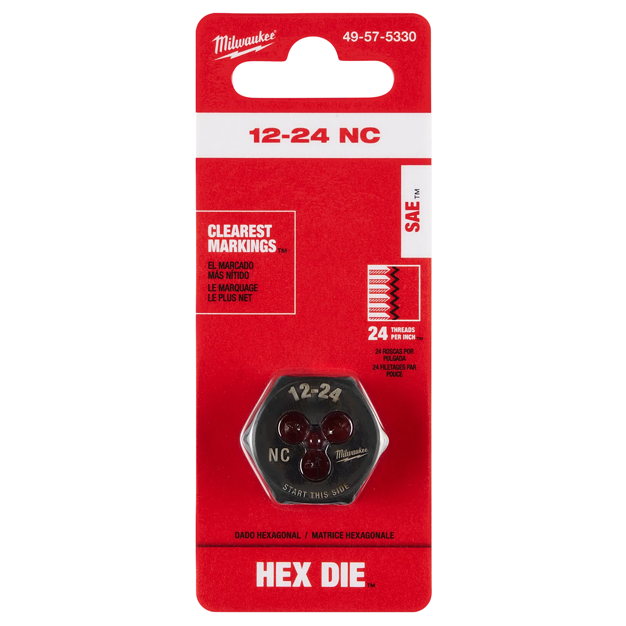 12-24 NC 1-Inch Hex Die in its packaging