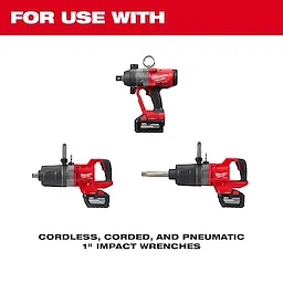 For use with cordless, corded, and pneumatic 1" Impact Wrenches