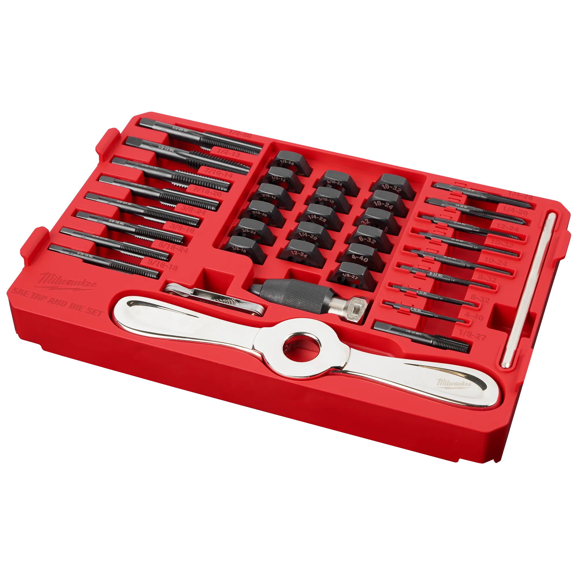 SAE Tap & Die PACKOUT™ Set w/ Hex-LOK™ 2-in-1 Handle in PACKOUT case