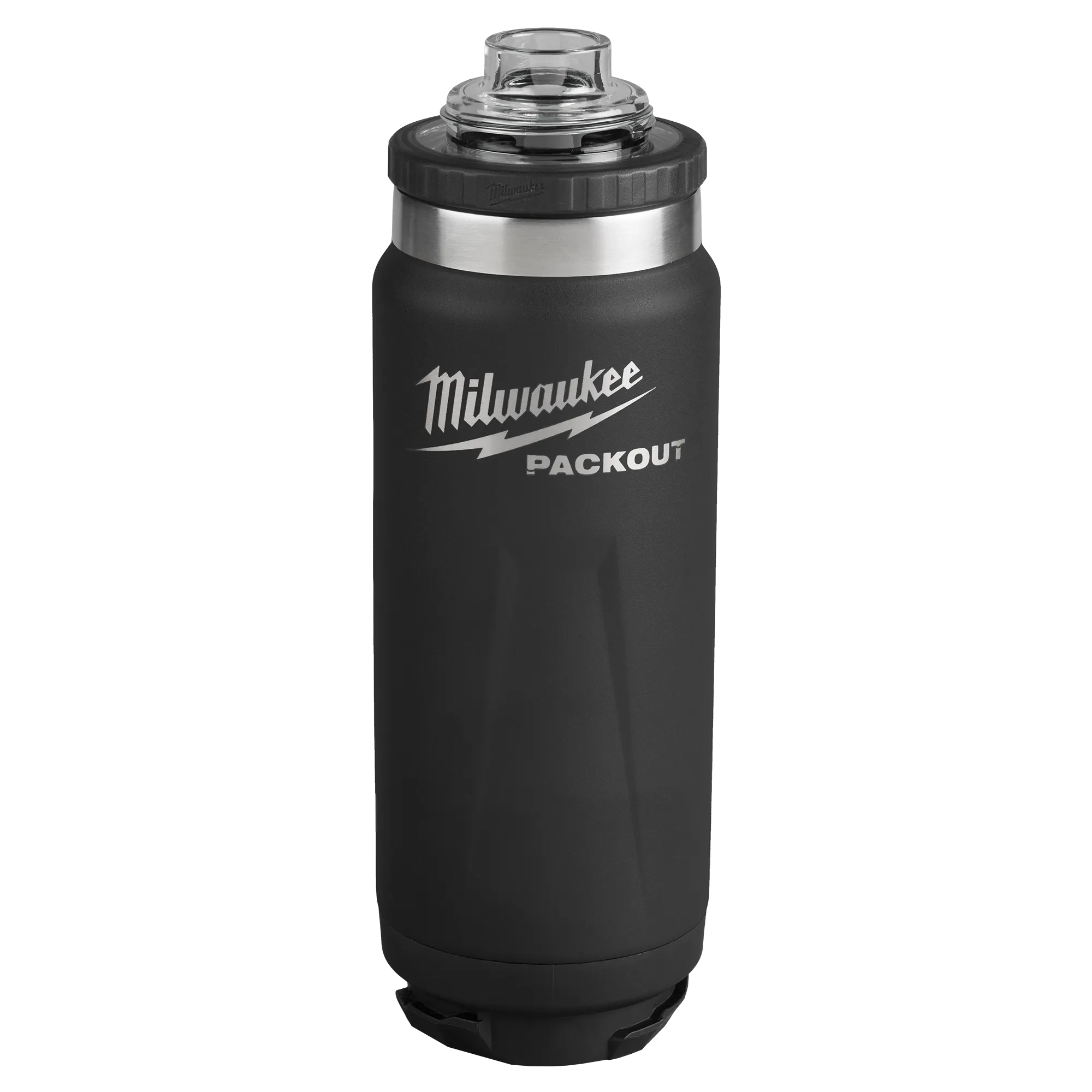 Image of the Milwaukee PACKOUT 24oz Insulated Bottle in black