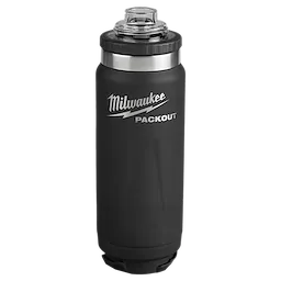 Image of the Milwaukee PACKOUT 24oz Insulated Bottle in black