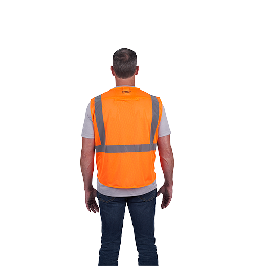 48-73-5115, 48-73-5116, 48-73-5117, 48-73-5118 - Class 2 High Visibility Orange Mesh Safety Vest - L/XL