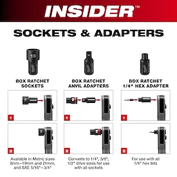 INSIDER Box Ratchet Sockets and Adapters