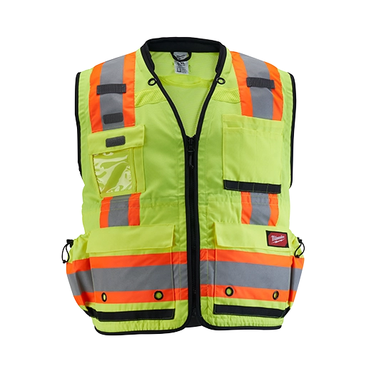 48-73-5161, 48-73-5162, 48-73-5163, 48-73-5164 - Class 2 Surveyor's High Visibility Yellow Safety Vest - L/XL