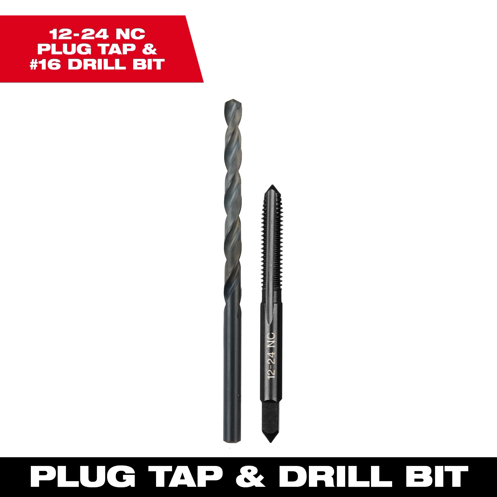 12-24 Straight Flute Plug Tap & #16 Drill Bit