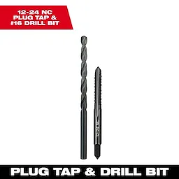 12-24 Straight Flute Plug Tap & #16 Drill Bit