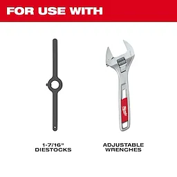 For use with 1-7/16" diestocks and adjustable wrenches