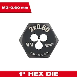 M3-0.60 mm 1-Inch Hex Die